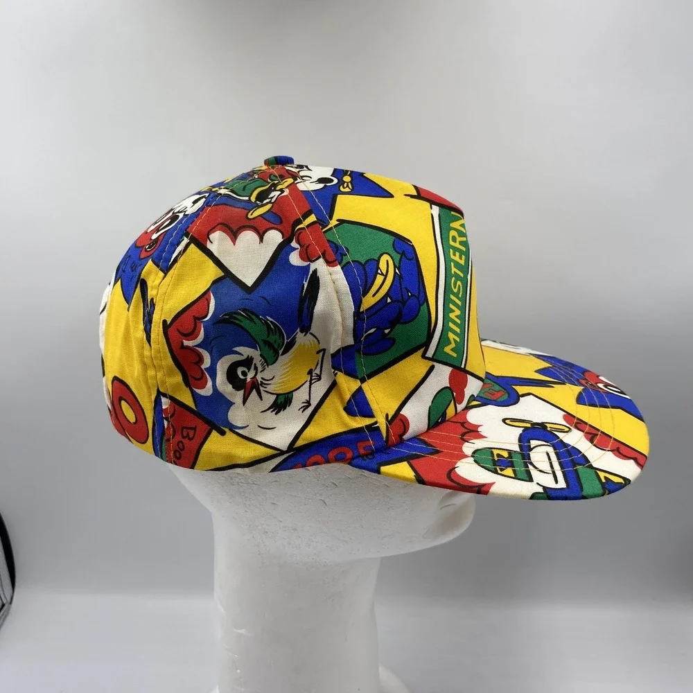 Vintage Ministerrn Hat Cap Snap‎ Back Boys Colorful Cartoon Graphics 90s Youth